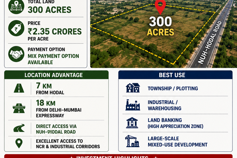 Large Mixed-Use Land Parcel on Nuh–Hodal Road